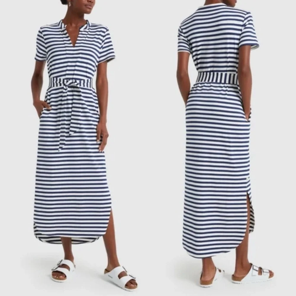 Dudley Stephens Sconset Maxi Dress in Navy & White - Picture 2 of 8